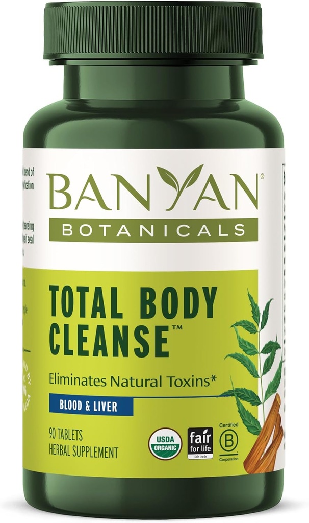 Banyan Botanicals Total Body Cleanse – Organic Cleanse Supplement with Amla & Manjistha – Υποστηρίζει Υγιή Διέγερση, Detox, & Natural Cleansing* – 90 Tablets – Μη ΓΤΟ Ανθεκτικά Πηγασμένο Vegan