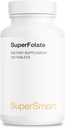 Supersmart SuperFolate 400mcg / 4g per Day (Patented & Bio available) - Quatrefolic 5MTHF Supplement - Active Folate Vitamin B9 | Non-GMO & Gluten Free - 120 Tabletler
