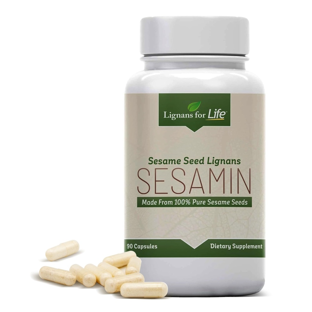 Lignans for Life Soundame Extract - 81 mg Sesamin ve 27 mg Sesamolin ile 540 mg Sesi, Liver Health ve Immune Support Supplement for Hormon Balance and General Wellness in Men and Women, 90 Capsules