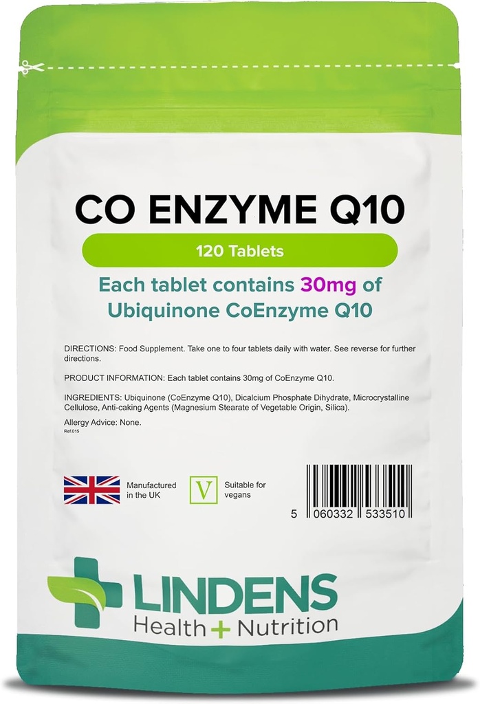 Συνένζυμο Q10 30mg (Co- Q10) 120 δισκία από Lindens