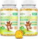 Çocuklar için Magnezyum Gummies - Magnezyum Glycinate Gummies Supplement with L-Theanine, Vitamin B6, D3 for Yetişkinler & Çocuklar, Calm Magnezyum for Sleep, Relaxation, Brain,Bones,Sugar Free Pineapple 120ct