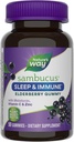 Nature's Way Sambucus Sleep + Immune* Elder Gummies, Sleep and Immune Support*, With Melatonin, Vitamin C, L-Theanine, çinko, 50 Gummies (Pazar Mayıs Vary)