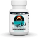 Source Naturals Vitamin D-3 Fast Melt, Supports Bone & Immune Health* - Black Cherry Peach Flavor - 120 Hızlı Melt Tabletleri