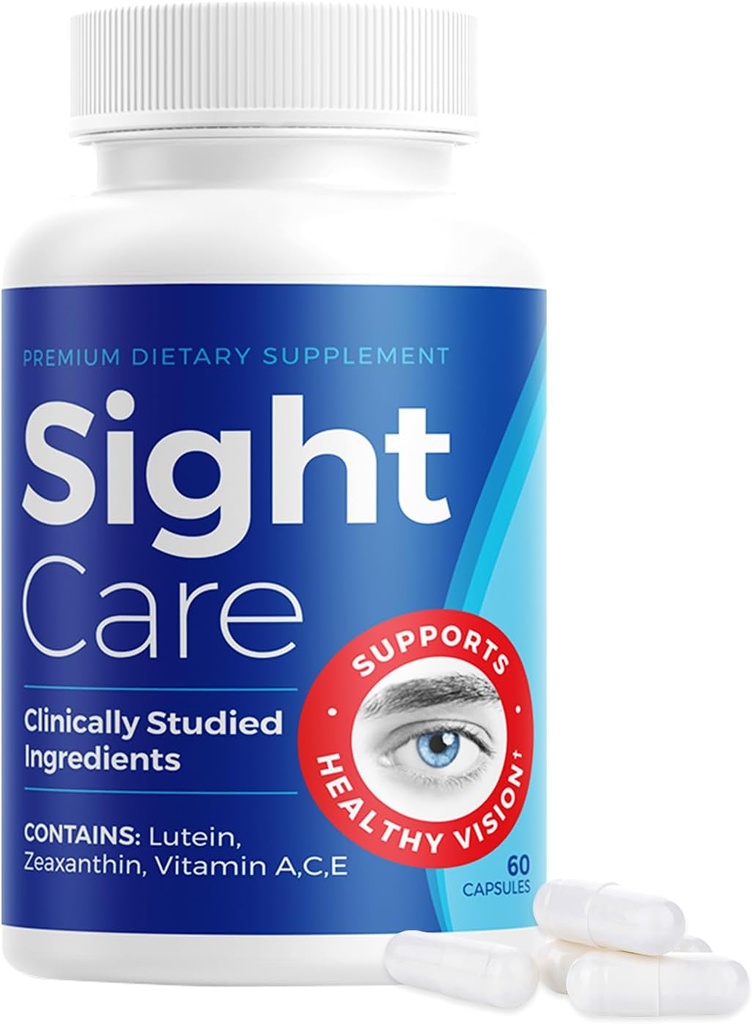 SightCare - Συμπλήρωμα υποστήριξης όρασης - Φυσική φόρμουλα για την υγεία των ματιών, την σαφήνεια και την εστίαση - Προηγμένη υποστήριξη ματιών, 60 κάψουλες - 2 χάπια καθημερινά