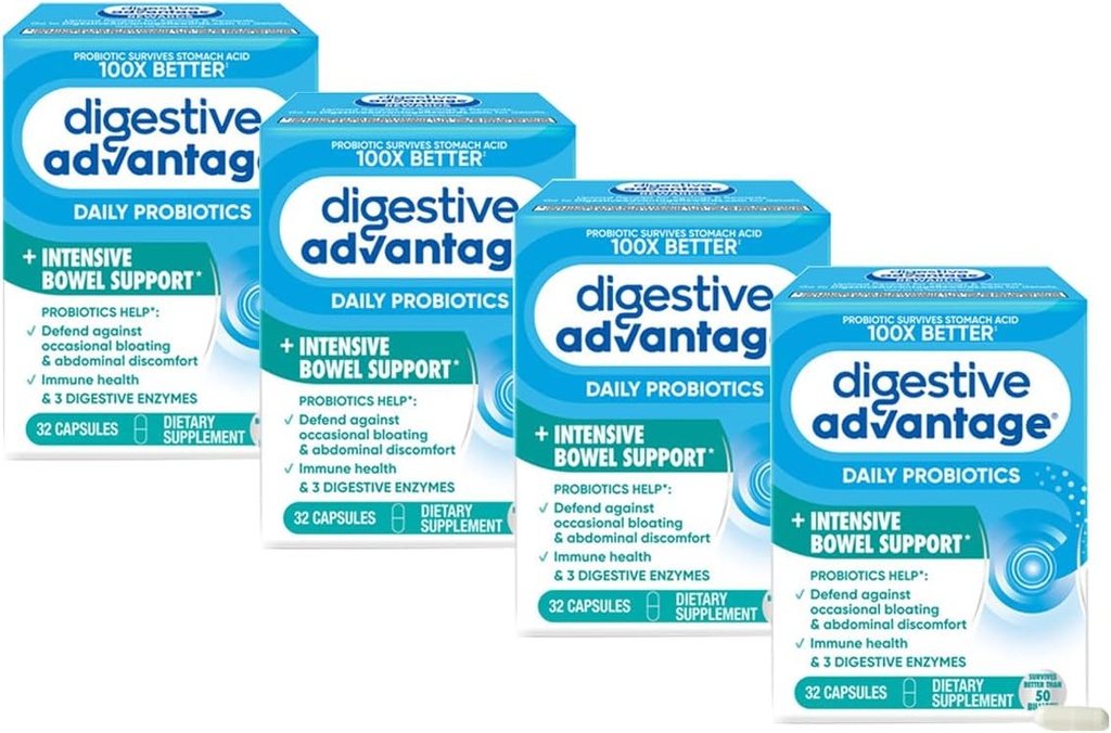 Dgestive Avantajı Yoğun Bowel Support Probiyotik Gaz & Bloating, 32 Kont Capsules (4 Pack)