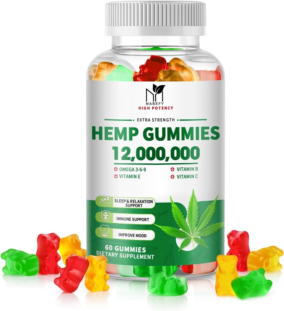 Hemp Gummies - Organik Hemp Seed Oil, Ashwagandha - Uyku, Rahatlama, Immune