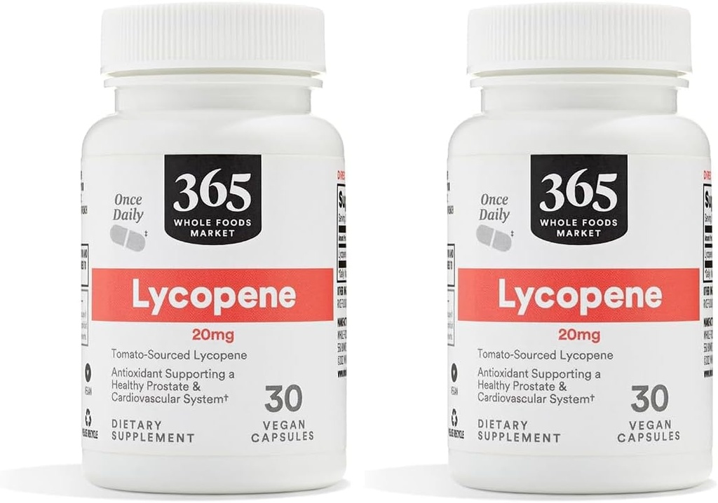 Tüm Gıdalar Pazarı 365, Lycopene 20 mg, 30 Kont (Pack of 2)