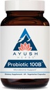 Ayush Herbs Probiyotik 100B - Kadınlar için Probiyotikler, Erkekler için Probiyotikler, Digestive Health, Gas Relief, Gut Microbiome Balance - 60 Vegetarian Capsules (1 Count)