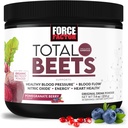 Force Factor Total Beets Drink Mix Superfood Powder με νιτρικά άλατα για την υποστήριξη της κυκλοφορίας, της ροής του αίματος, του νιτρικού οξειδίου, της ενέργειας, της αντοχής, και Stamina, Cardiaγγειακό συμπλήρωμα υγείας της καρδιάς, 30 υπηρεσίες
