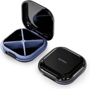 Küçük Pill Case, Seyahat Pill Box, Portre Pill Organizer, Pocket 4 Karşılaştırma için Pill Konteyner, Günlük Compact Seyahat Tıp Dereceleri Vitaminler (Black)