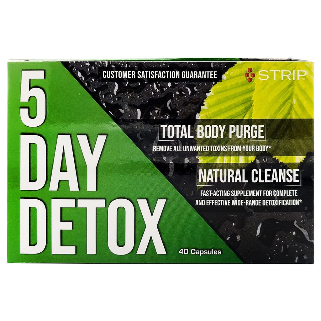 Strip 5 Day Detox Cleanse - Tamam Body Cleanse | Rexins & Unwanted Impurities - Natural, Health Cleansing Support for Liver, Urinary Tract, Kidney, Digestive System - 40 Capsules