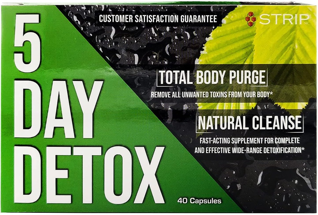 Strip 5 Day Detox Cleanse - Tamam Body Cleanse | Rexins & Unwanted Impurities - Natural, Health Cleansing Support for Liver, Urinary Tract, Kidney, Digestive System - 40 Capsules