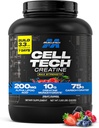 MuscleTech Creatine Monohydrate Powder - Cell-Tech Creatine Powder Post Workout Recovery Drink, Muscle Builder & Musclebuilding Creatine Supplement - Fruit Punch, 6 lbs (56 Serv) - Συσκευασία May Vary