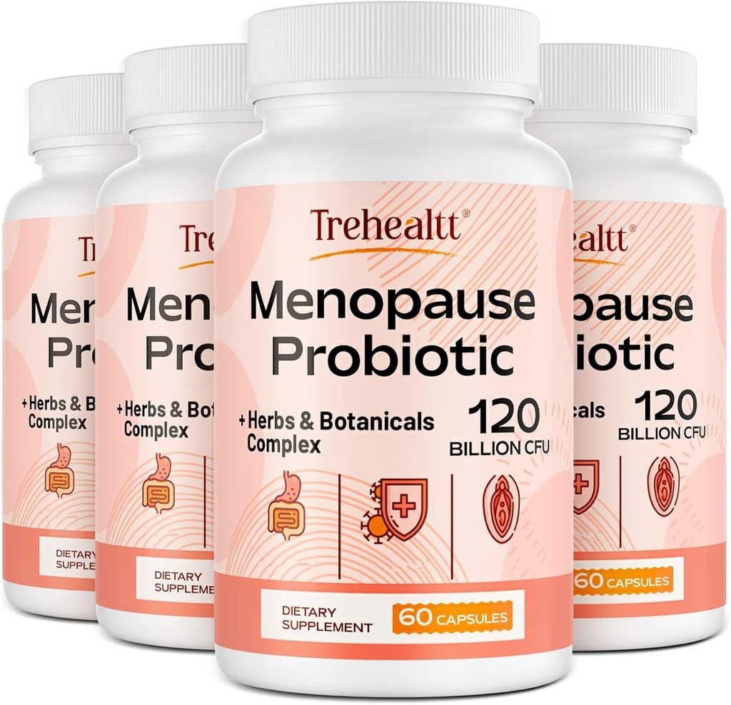 Kadınlar için Menopause takviyeleri, 120 Milyar CFU Probiyotik, 13-in-1 Herbs & Botanicals Kompleks, Hormonlar için Menopause, Hot Flashes, Night Sweats, Mood Swings, Sleep Disturbances, Vegan, 240 Capsules
