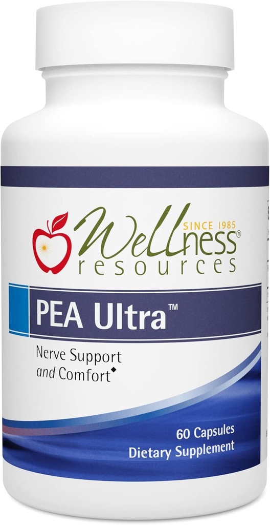 Sağlık Kaynakları Pea Ultra Levagen+ High Abxia Pea Supplement for Minor Pain, Ortak Sağlık, Uyku Desteği, Beyin Sağlığı ve Stres Desteği - Palmitoylolamid 300 mg, 60 Capsules
