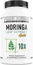 Moringa Leaf Gold Extract 10X - A Vitamin B, Vitamin C, Vitamin D, Vitamin E ve Mineraller - Antioksiler - Doğal Enerji, Metabolism, Immune Support - 60 Count Veggie Capsules