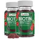 YumVs Biotin Gummies 5000mcg - Luscious Raspberry Flavor - Thicker Ταχύτερη ανάπτυξη μαλλιών Gummies για γυναίκες ή άνδρες - μαλλιά, δέρμα & νύχια Βιταμίνες - Gummy μαλλιών - συμπλήρωμα βιοτίνης χορτοφάγων (60 Ct., 2pk)