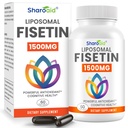 1500mg Fisetin Συμπληρώματα - Ισχυρή απορρόφηση με λιποσωμική παράδοση,98% καθαρό Fisetin,Polyphenol Antioxidant για υγιή γήρανση,Non-GMO - 1 μπουκάλια, 60 Softgels για ενήλικες