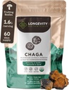 Longevity Botanicals Organic Chaga Mushroom Extract Toz 100g | Yoğun 10:1 Oran | 100 Meyveli Bodies | Inonotus Obliquus Natural Supplement for Immune Function, Antioksis & Vitality