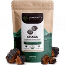 Longevity Botanicals Organic Chaga Mushroom Extract Toz 100g | Yoğun 10:1 Oran | 100 Meyveli Bodies | Inonotus Obliquus Natural Supplement for Immune Function, Antioksis & Vitality