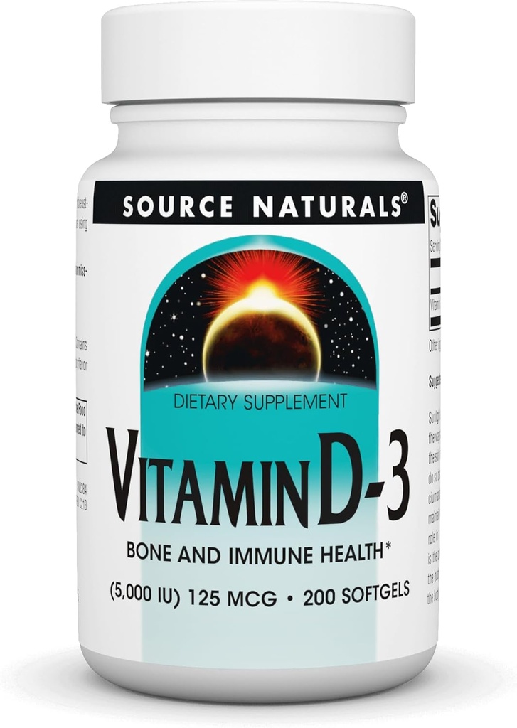 Source Naturals Vitamin D-3 5000 iu Supports Bone & Immune Health* - 200 Softgels