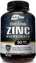 NutriFlair Ψευδάργυρος Picolinate 50mg, 120 κάψουλες - Μέγιστη απορρόφηση Χάπια ψευδαργύρου συμπλήρωμα - Ανοσοποιητικό σύστημα Booster, Άμυνα Ανοσίας, Ισχυρό Αντιοξειδωτικό Μη ΓΤΟ - Σε σύγκριση με το γλυκονικό, Κιτρικό, Οξείδιο