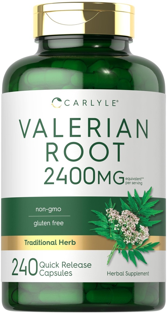 Carlyle Valerian Root Capsules 2400 mg | 240 Count | Herb Extract Supplement | Non-GMO, Gluten Free