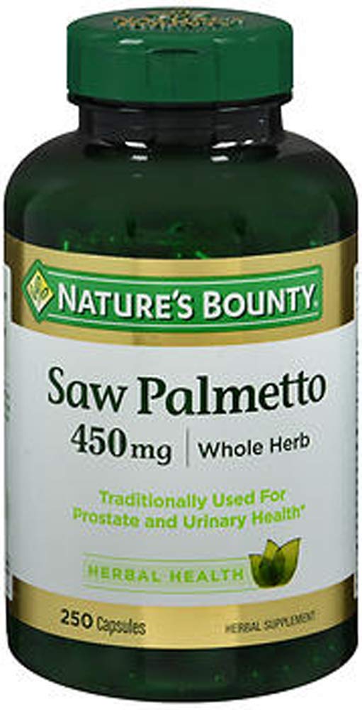 Nature's Bounty Saw Palmetto Support for Prostate and Urinary Health, Herbal Health Supplement, 450mg, 250 Κάψουλες