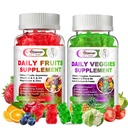 Sugar-Free Fruits and Veggies Supplement, Super Greens Gummies with Multivitamin, Minerals & Fiber, Doğal Meyveler ve Sebzeler Tamam Destekler Immunity, Antioksi & Energy for Women & Men