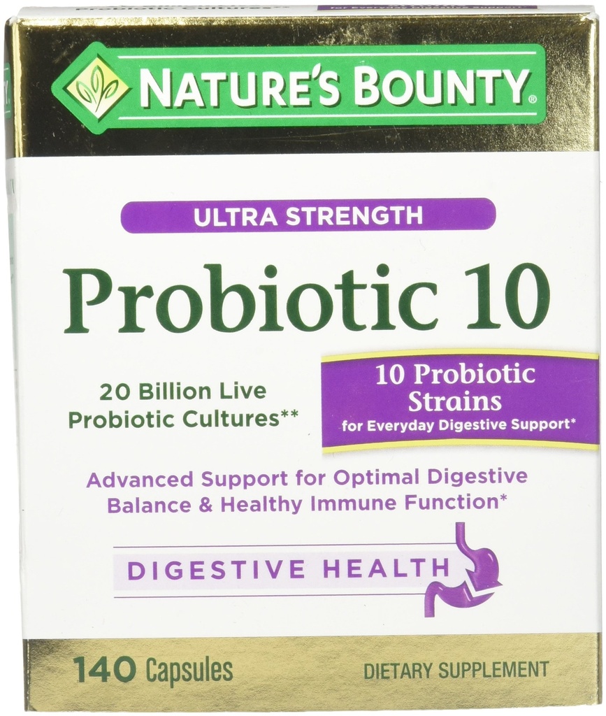 Nature's Bounty Ultra Strength Probiyotik 10, 140 Capsules