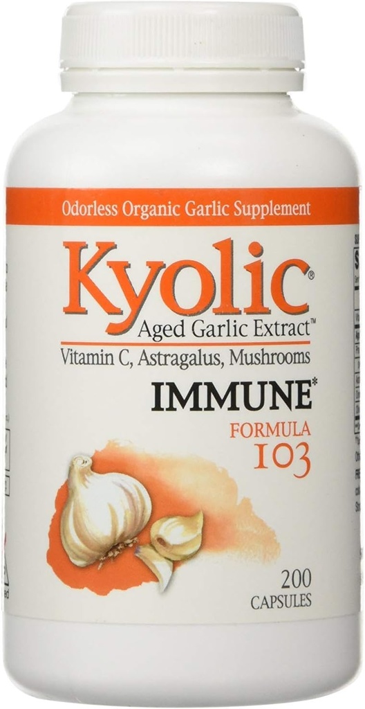 Kyolic - Formula 103 Yaşlanan Vitamin Vitamin C, Astragalus, Mushrooms - 200 Capsules, 2 Pack