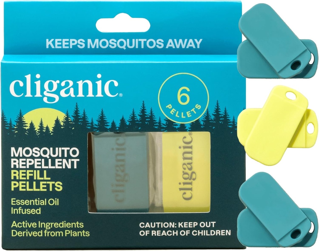 Cliganic Mosquito Repellent Refill Pack (6kWs) Cliganic Bilebands - Natural DEET-Free, Essential Oil Infüzyon