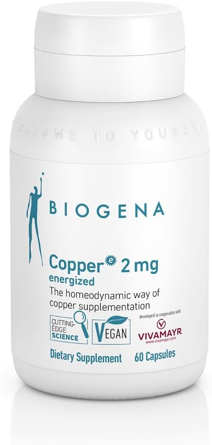 Biogena Copper 2 mg Energized - kolayca Absorbed ve Well Tolerated Citrate Form - 60 Capsules