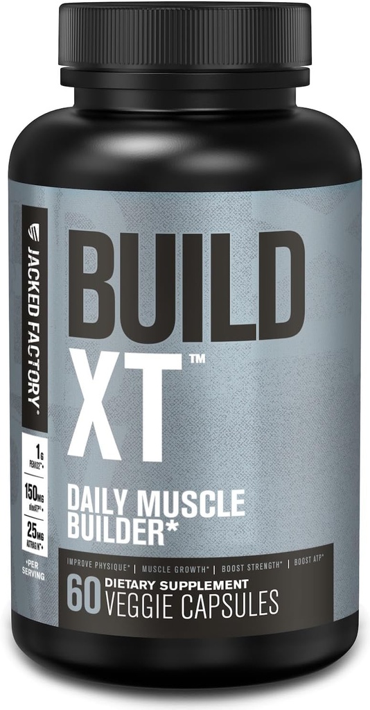 Jacked Factory Build-XT Daily Muscle Builder & Performance Enhancer - Muscle Building Supplement for Muscle Strength & Growth 