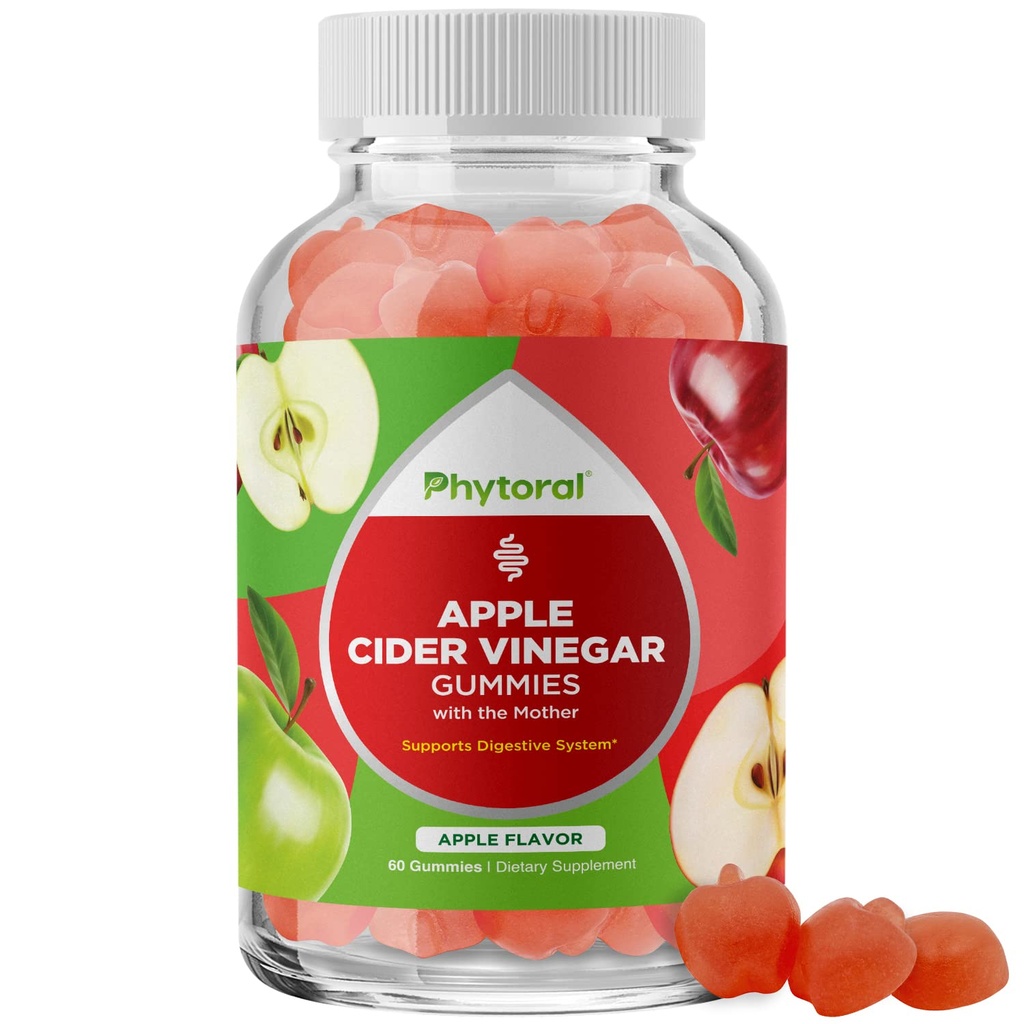 Apple Cider Vinegar Gummies with the Mother - ACV Gummies with Mother for Yetişkinler for Immune Support Digestion Gut Health and Energy Support Supplement - Apple Cider Vinegar Gummy Vitamins for Yetişkinler