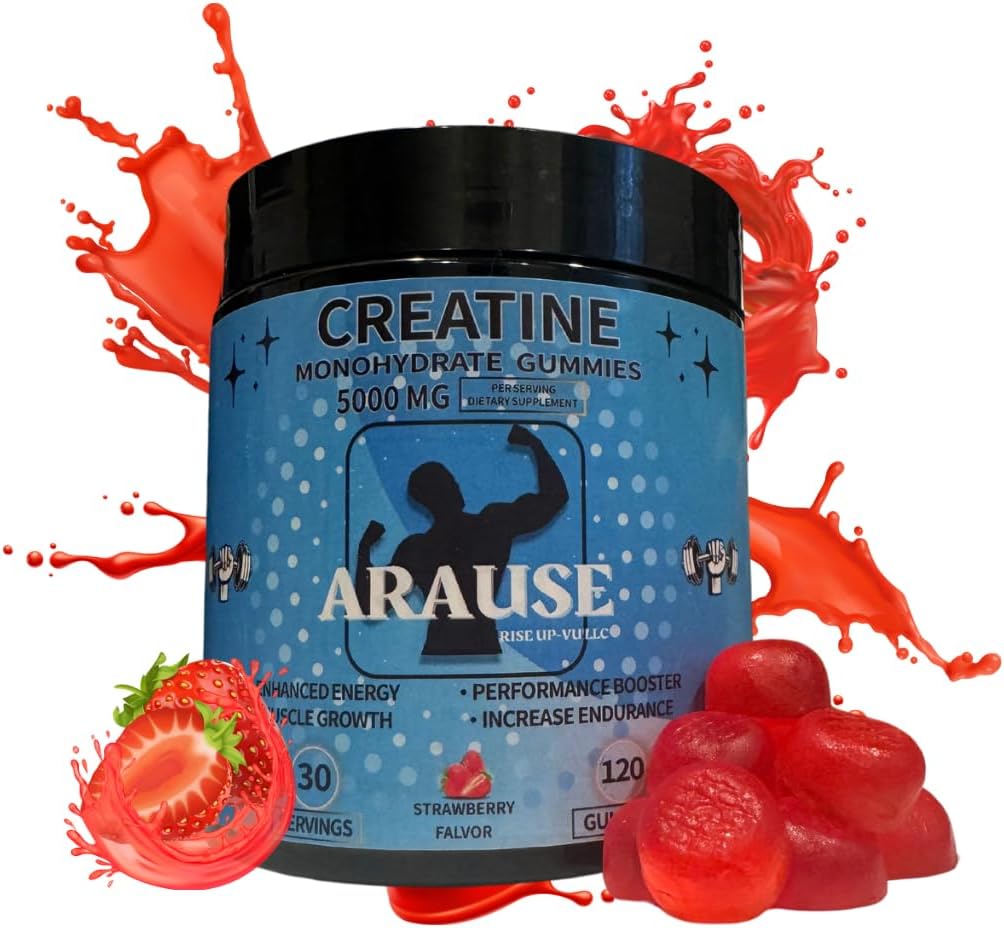 Creatine Monohydrate Gummies, 5000mg, Dietary Supplement, Enhance Energy, Performance Booster, Increase Endurance, Muscle Growth