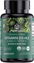 PlantFusion Organic Vegan Vitamin D3 + K2 5.000 IU, 50MCG – Βιταμίνη D που προέρχεται από το φυτό με βάση τη λειχήνα και τη βιταμίνη K2, για την ανοσοποίηση και την υγεία των οστών - 60 κάψουλες