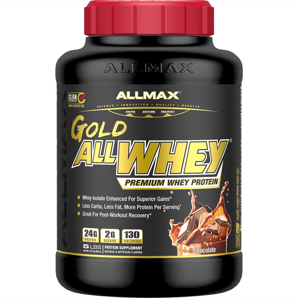 ALLMAX Beslenme Altın ALLWHEY, Chocolate- 5 lb - 24 Protein Per Scoop - Gluten Free, Low Carb & Low Sugar - Approx. 71 Hizmetler