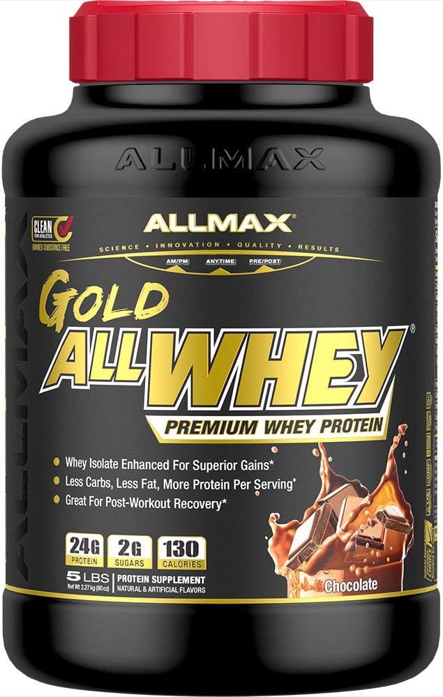 ALLMAX Beslenme Altın ALLWHEY, Chocolate- 5 lb - 24 Protein Per Scoop - Gluten Free, Low Carb & Low Sugar - Approx. 71 Hizmetler