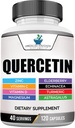 American Standard Supplements Quercetin 1000 mg Per, çinko, C, Vitamin D3, Magnezyum, Elderberry, Echinacea, Turmeric, Astragalus - Gluten Free, Non-GMO, 120 Capsules, 40 Hizmetler