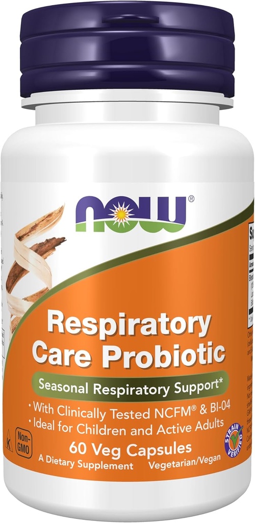Şimdi Gıdalar Tamamlar, Respiratory Care Probiyotik, Klinik olarak NCFM® & BI-04, 60 Veg Capsules