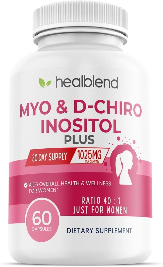 Myo & D-Chiro Inositol Plus Supplement Meeting, Hormonal Denge, Sağlıklı Ovulation ve Genel Sağlık Kadınlara Yönelik Sağlık Desteği, Fertness ve Hamile Sağlık, 60 Capsules