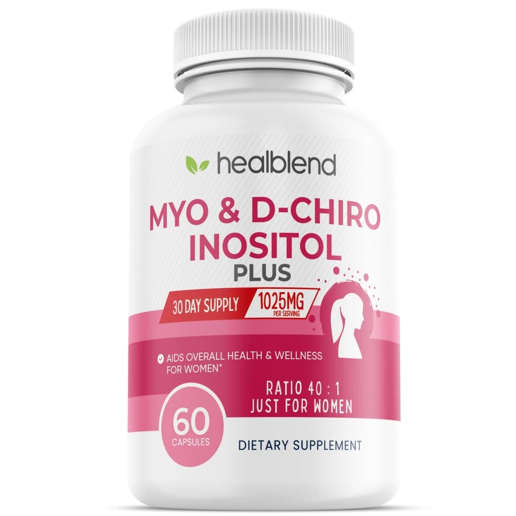 Myo & D-Chiro Inositol Plus Supplement Meeting, Hormonal Denge, Sağlıklı Ovulation ve Genel Sağlık Kadınlara Yönelik Sağlık Desteği, Fertness ve Hamile Sağlık, 60 Capsules