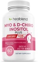 Myo & D-Chiro Inositol Plus συμπλήρωμα Blend, ορμονική ισορροπία, υγιή ωορρηξία και γενική υποστήριξη ευεξίας για τις γυναίκες, γονιμότητα και την υγεία εγκυμοσύνης, 60 κάψουλες