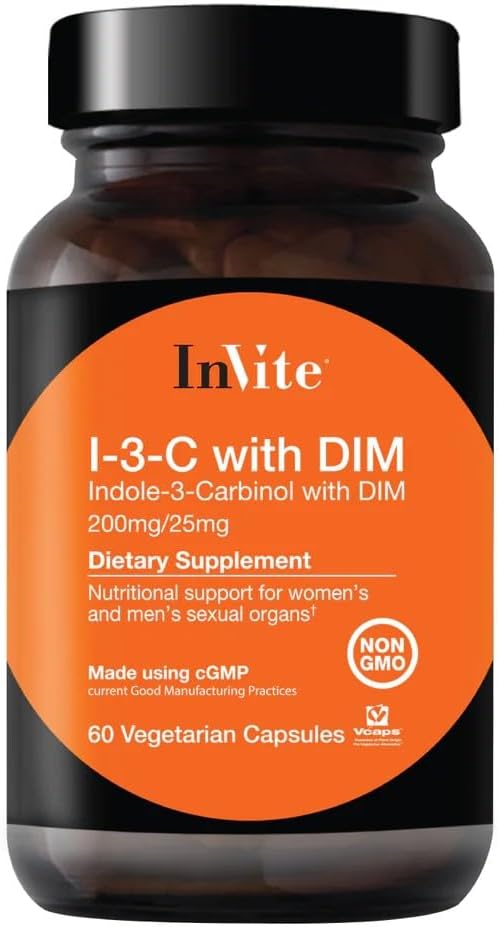 Invite Health - Indole 3 Carbinol 200 mg with DIM (I-3-C) - 30 Day Supply (2-Pack)