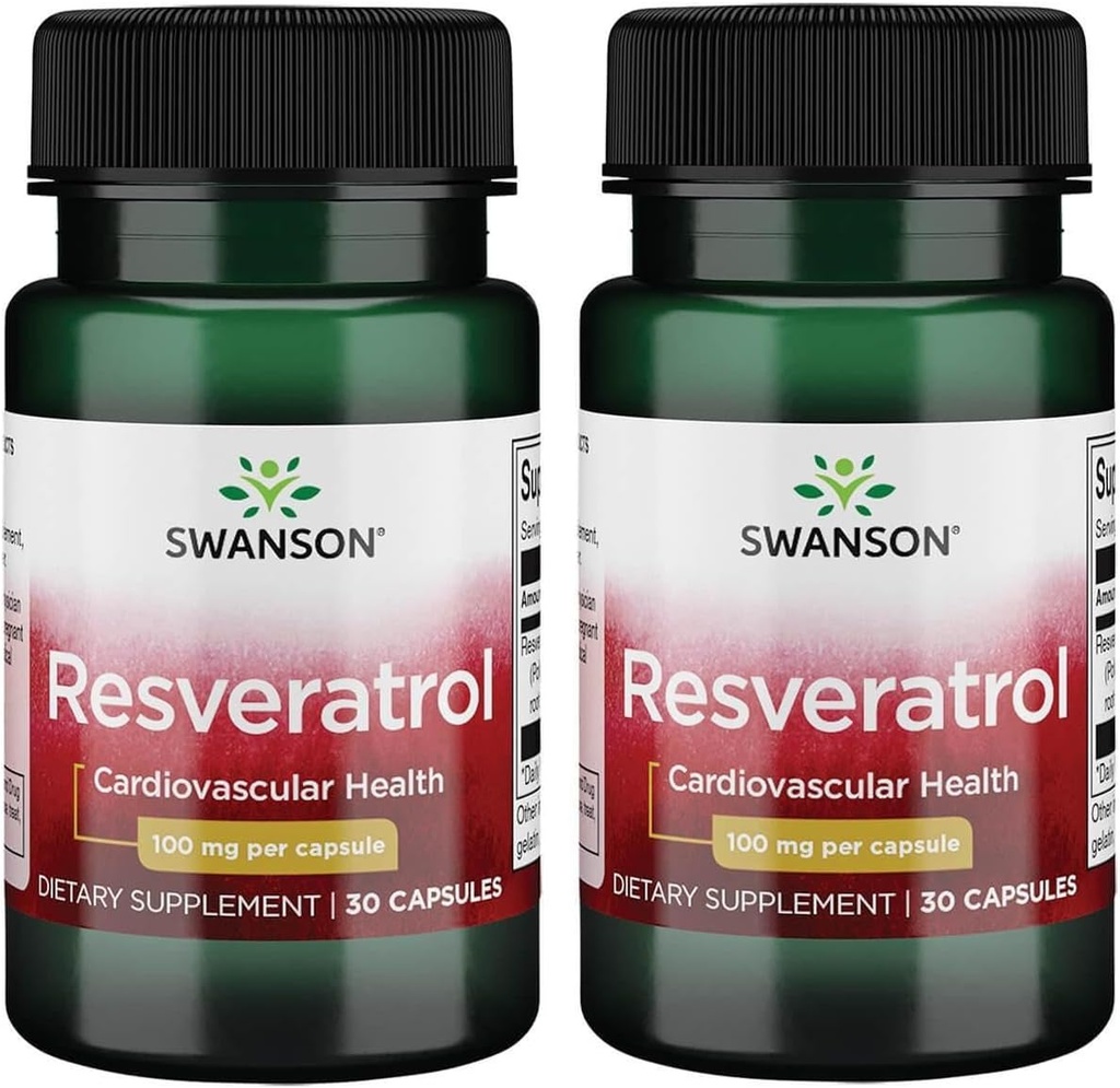 Swanson Resveratrol 100 Milligram 30 Capsules (2 Pack)