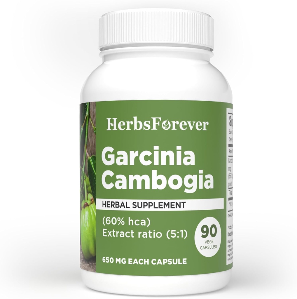 Herbsforever Garcinia Cambogia Ekstraksiyonu | Sağlıklı Yaşam Tarzı ve Kilo Yönetimi | Doğal Herbal Formula | 90 Vegetarian Capsules for Yetişkinler