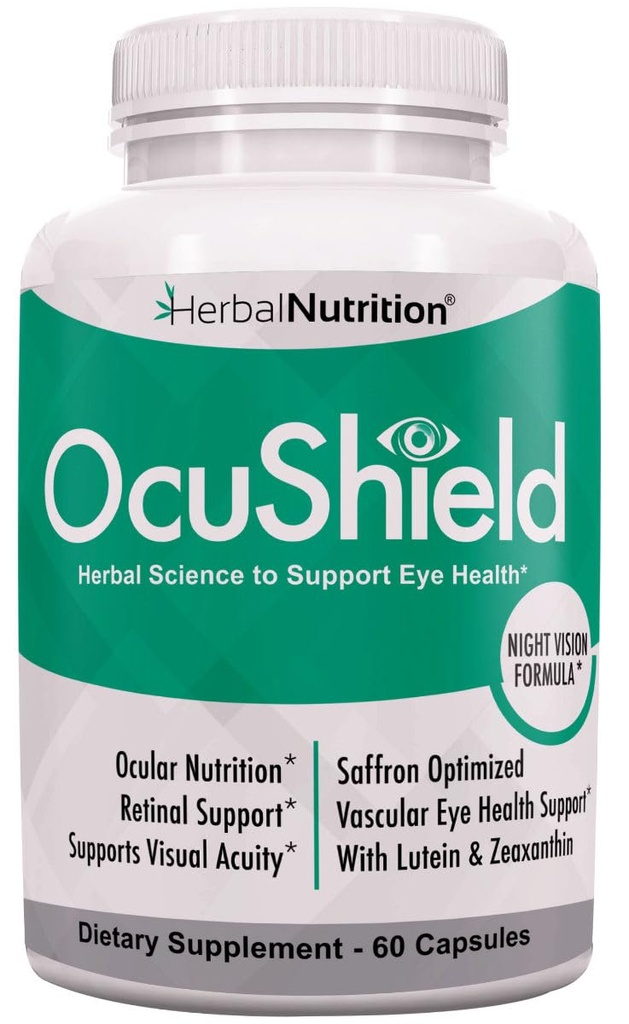OcuShield Eye Health Vitamin Support for Healthy Eyes, Night Vision with Saffron, Lutein & Zeaxanthin, Eye Nutrients to Protect & Stimulate Οφθαλμική Υγεία, Ένα μπουκάλι