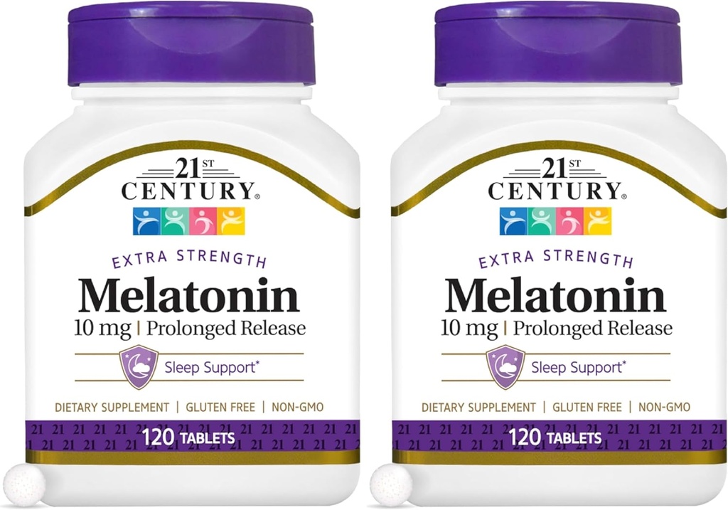 21. Yüzyıl Melatonin 10 Mg Prolonged release, 120 Kont (Pack of 2)