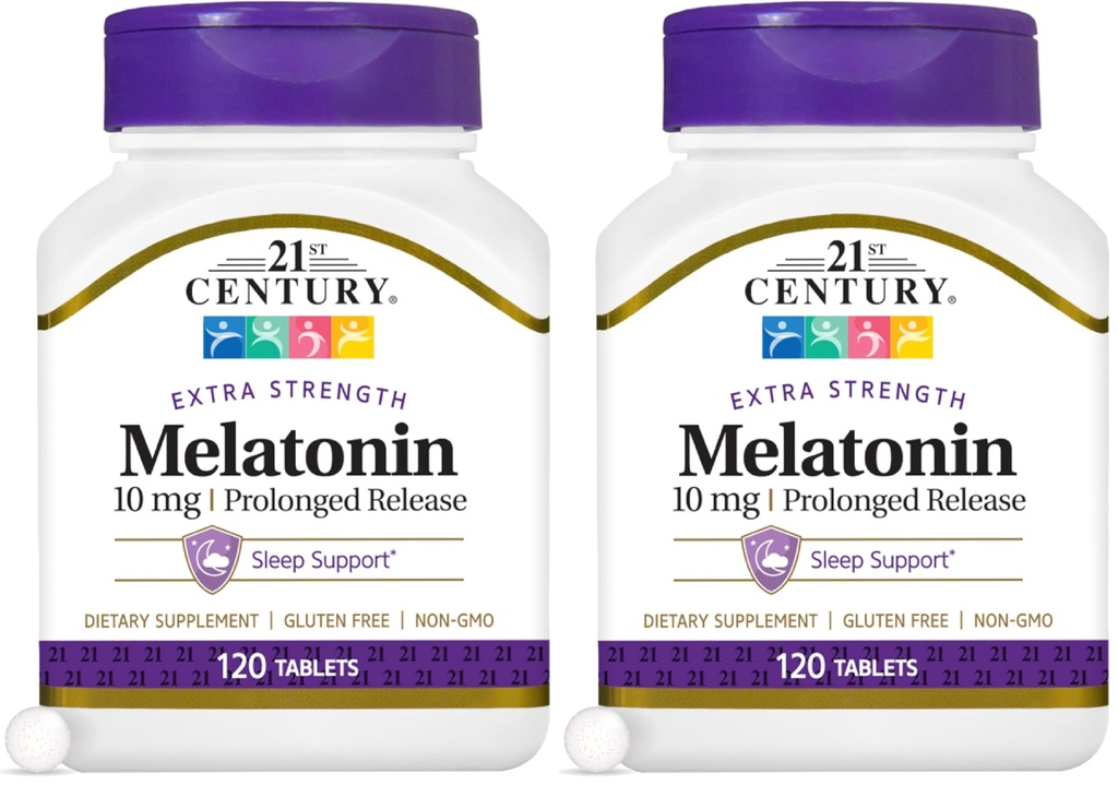 21. Yüzyıl Melatonin 10 Mg Prolonged release, 120 Kont (Pack of 2)